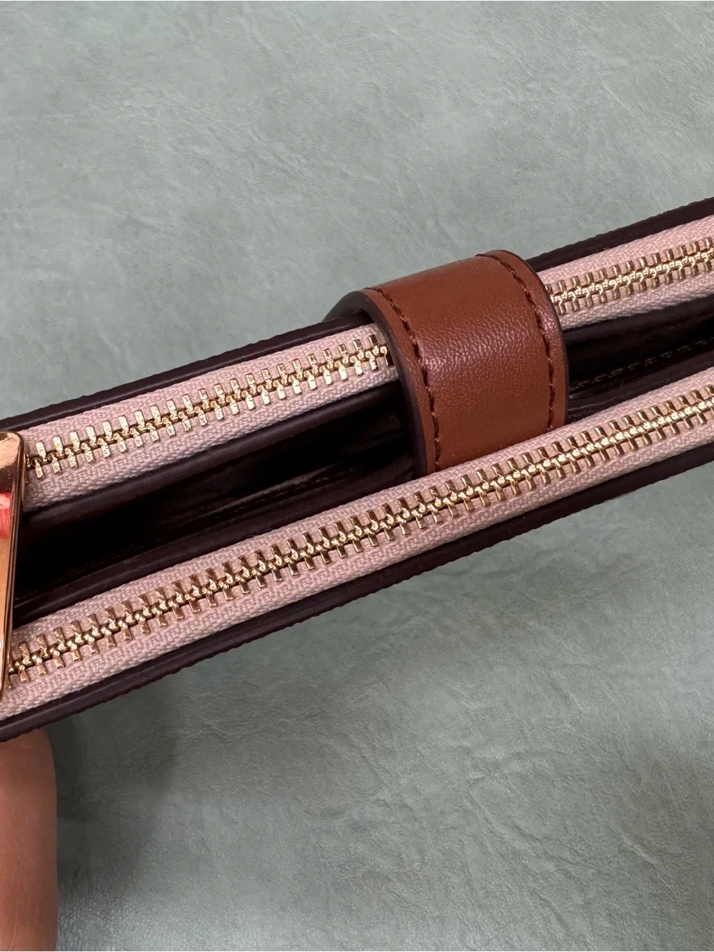 Michael Kors Cream and Brown MK Logo Continental Wallet